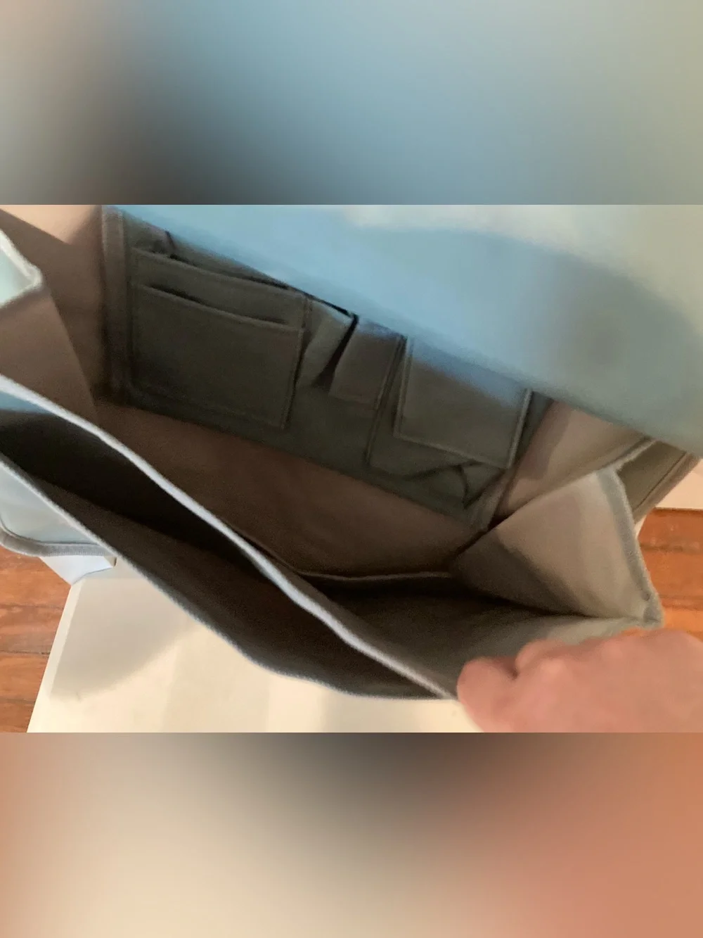 Gray & Blush Striped Massager Bag